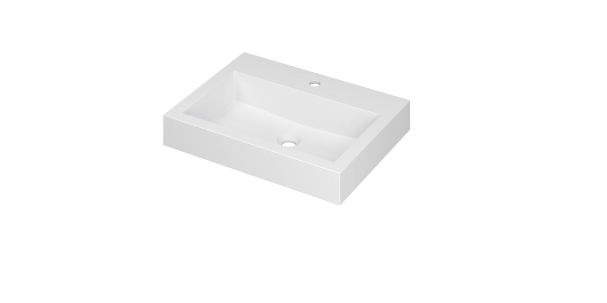 Ink Momento meubelwastafel 60x45cm - 1 kraangat - Polystone - Mat Wit - 3421301