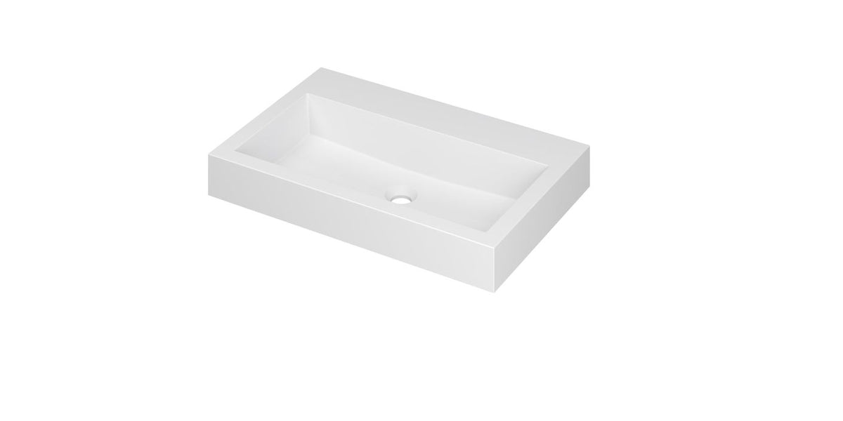 Ink Momento meubelwastafel 70x45cm - zonder kraangat - Polystone - Mat Wit - 3421310