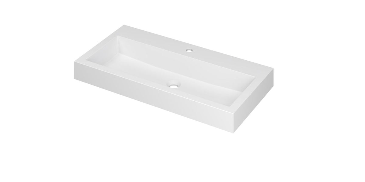 Ink Momento meubelwastafel 90x45cm - 1 kraangat - Polystone - Mat Wit - 3421321