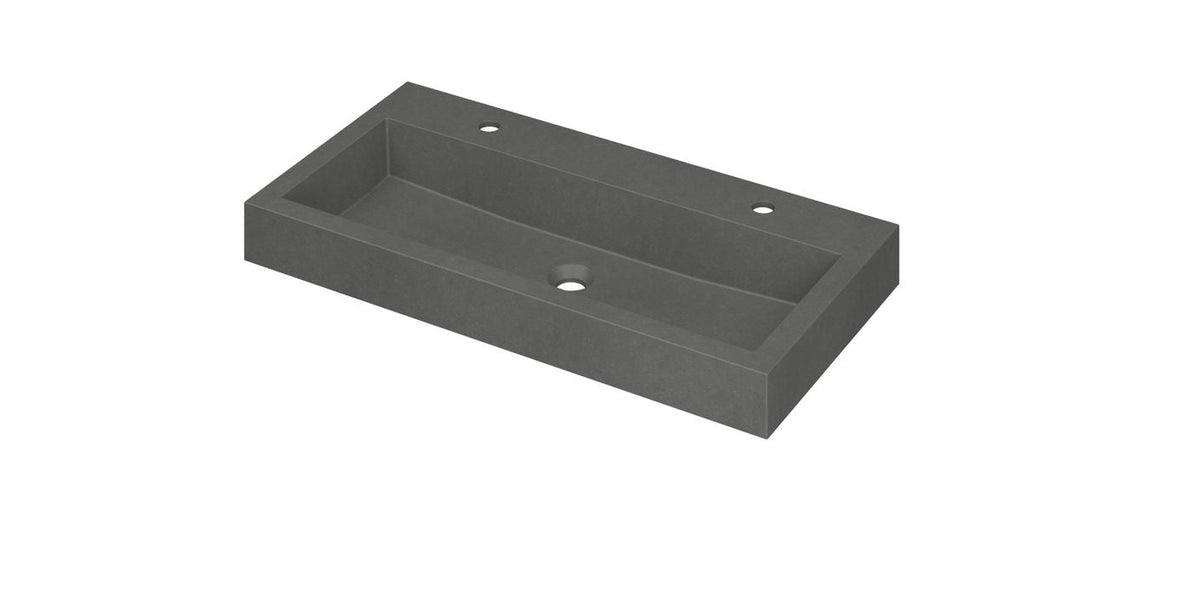 Ink Momento meubelwastafel 90x45cm - 2 kraangaten - Quartz grijs - 3421122
