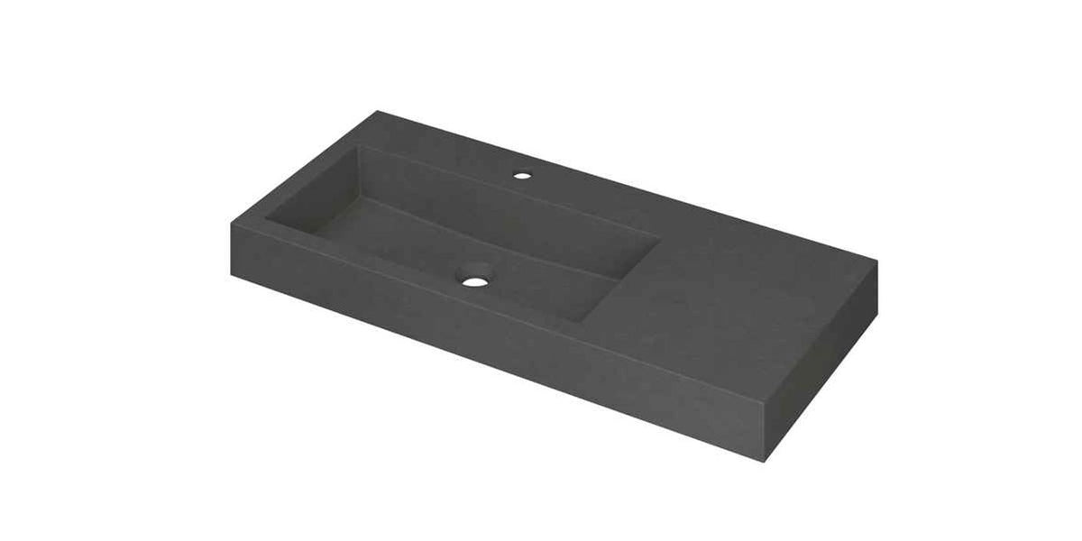 Ink Momento meubelwastafel links 100x45cm - 1 kraangat - Quartz grijs - 3421136