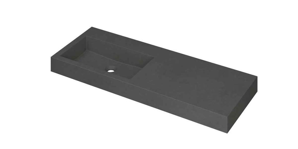 Ink Momento meubelwastafel links 120x45cm - zonder kraangat - Quartz grijs - 3421145