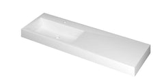 Ink Momento meubelwastafel links 140x45cm - 1 kraangat - Polystone - Mat Wit - 3421356