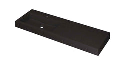 Ink Momento meubelwastafel links 140x45cm - 1 kraangat - Quartz zwart - 3421256