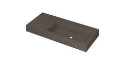 Ink Momento meubelwastafel rechts 100x45cm - zonder kraangat - Quartz Beton - 3421438