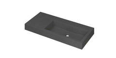 Ink Momento meubelwastafel rechts 100x45cm - zonder kraangat - Quartz grijs - 3421138