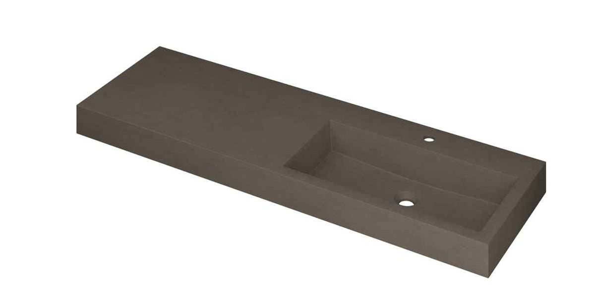 Ink Momento meubelwastafel rechts 140x45cm - 1 kraangat - Quartz Beton - 3421459