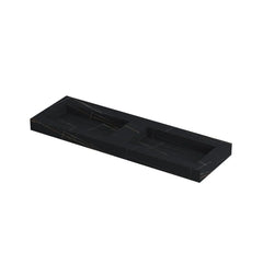 Ink Pitch dubbele meubelwastafel 140x45cm keramische slab - zonder kraangaten - Lauren black - 0210422