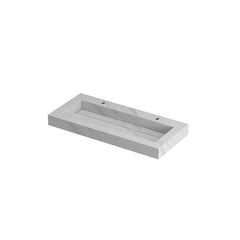 Ink Pitch meubelwastafel 100x45cm keramische slab - 2 kraangaten - Calacatta - 0210360