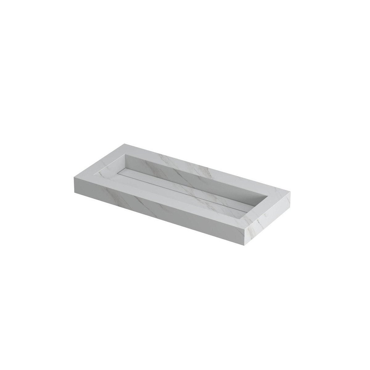 Ink Pitch meubelwastafel 100x45cm keramische slab - zonder kraangaten - Calacatta - 0210340