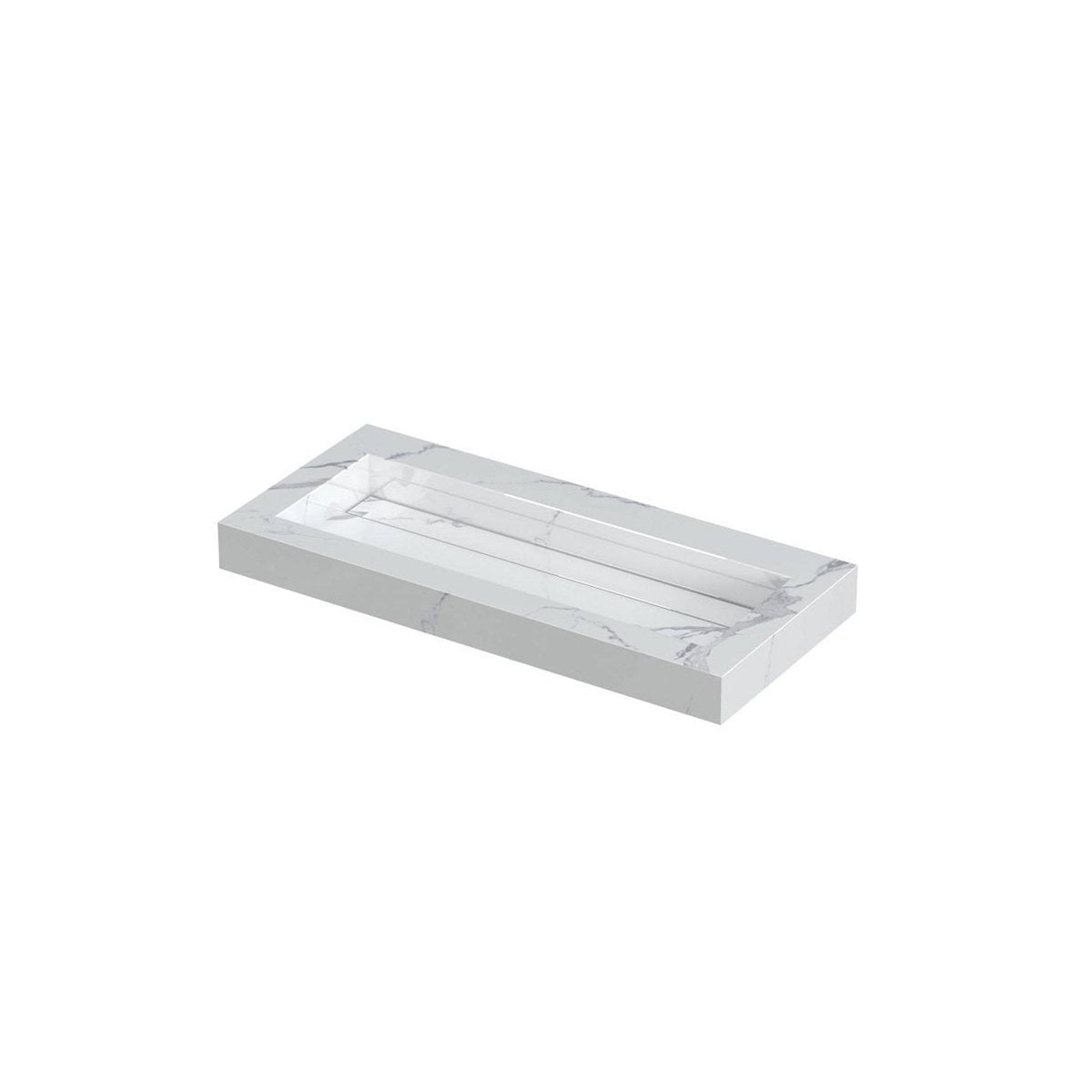 Ink Pitch meubelwastafel 100x45cm keramische slab - zonder kraangaten - Statuario - 0210343