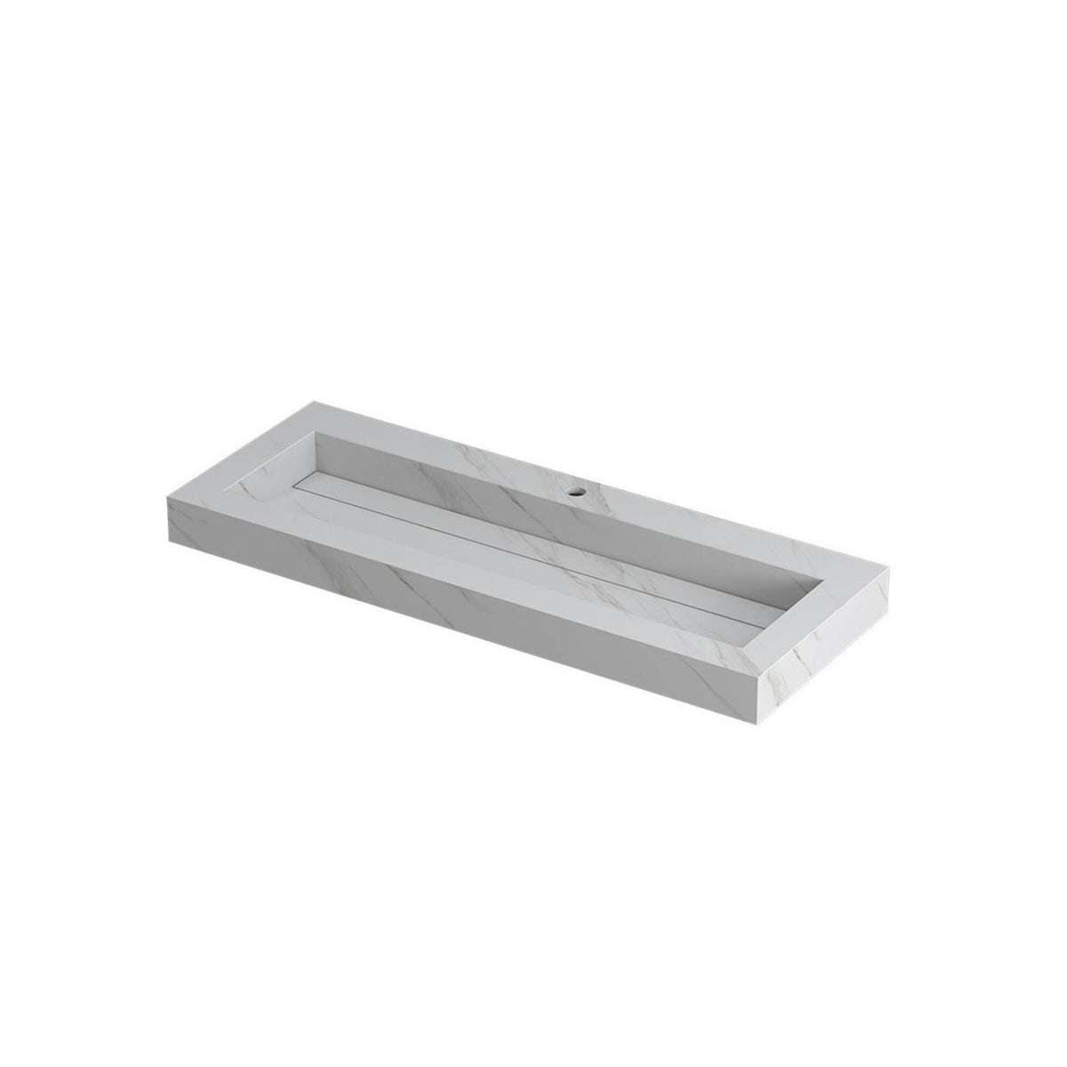 Ink Pitch meubelwastafel 120x45cm keramische slab - 1 kraangat - Calacatta - 0210380