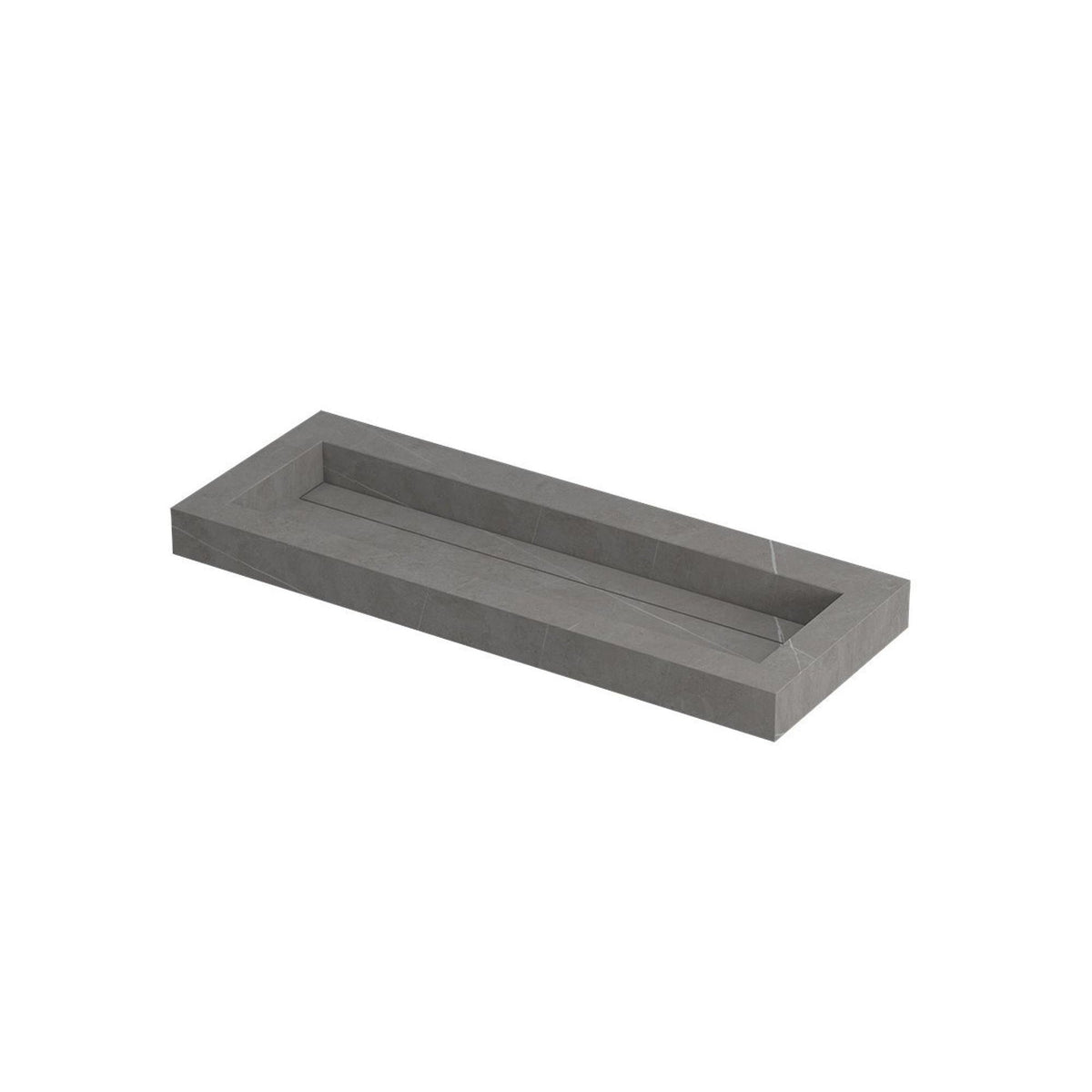 Ink Pitch meubelwastafel 120x45cm keramische slab - zonder kraangaten - Armani grey - 0210371