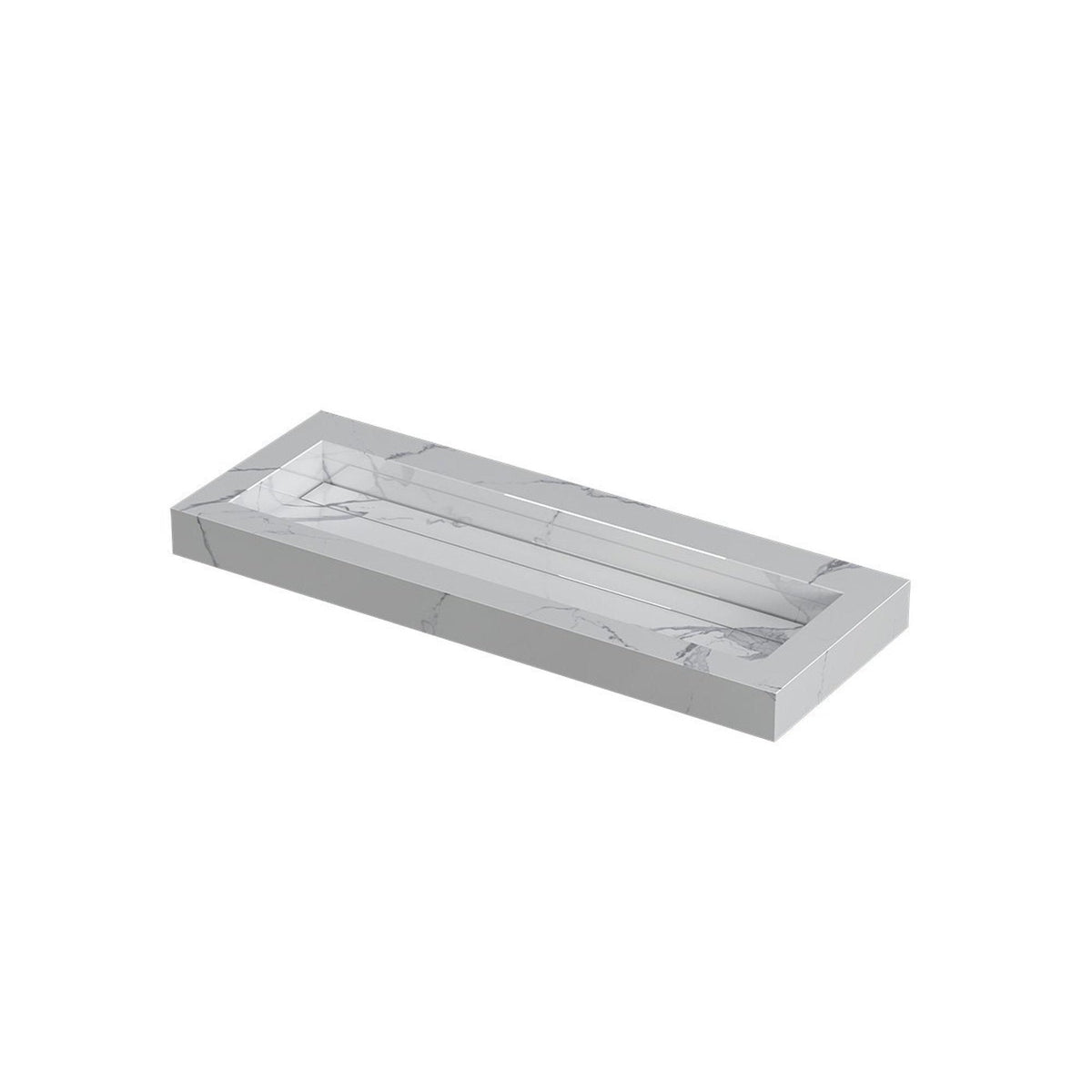 Ink Pitch meubelwastafel 120x45cm keramische slab - zonder kraangaten - Statuario - 0210373
