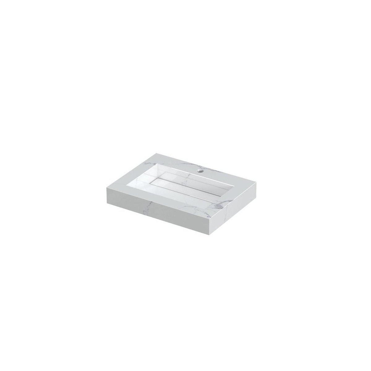 Ink Pitch meubelwastafel 60x45cm keramische slab - 1 kraangat - Statuario - 0210313