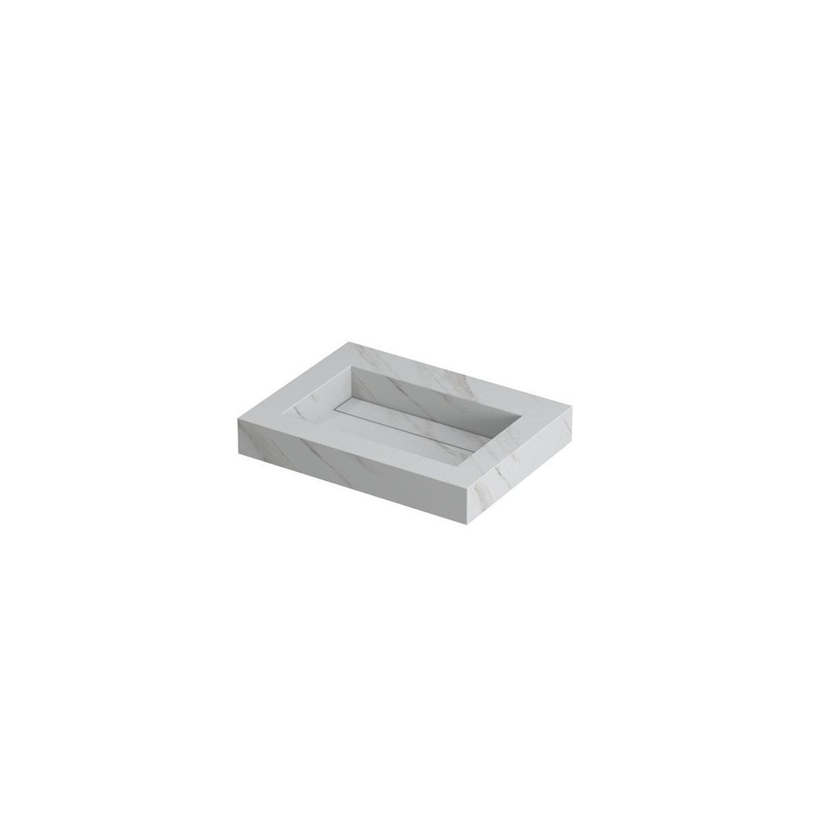 Ink Pitch meubelwastafel 60x45cm keramische slab - zonder kraangaten - Calacatta - 0210300