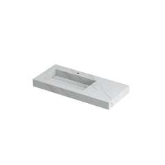 Ink Pitch meubelwastafel links 100x45cm keramische slab - 1 kraangat - Calacatta - 0210490