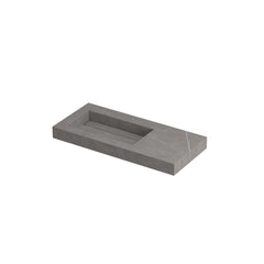 Ink Pitch meubelwastafel links 100x45cm keramische slab - zonder kraangaten - Armani Grey - 0210481