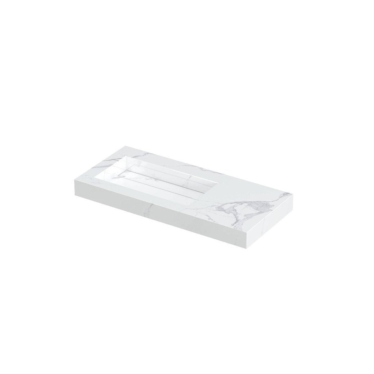 Ink Pitch meubelwastafel links 100x45cm keramische slab - zonder kraangaten - Statuario - 0210483