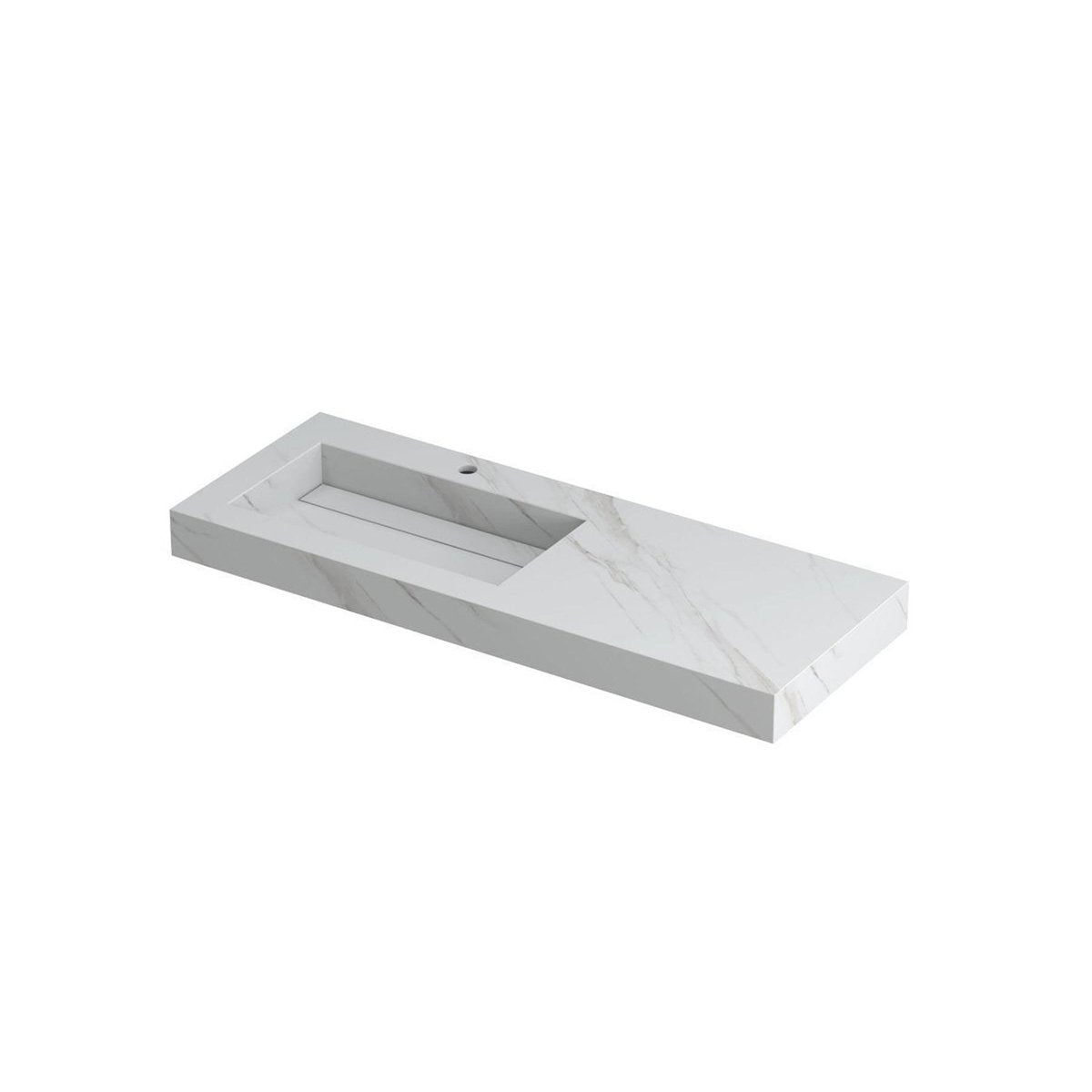 Ink Pitch meubelwastafel links 120x45cm keramische slab - 1 kraangat - Calacatta - 0210530