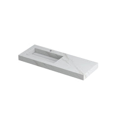 Ink Pitch meubelwastafel links 120x45cm keramische slab - 1 kraangat - Calacatta - 0210530