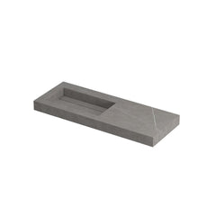 Ink Pitch meubelwastafel links 120x45cm keramische slab - zonder kraangaten - Armani grey - 0210521