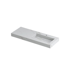 Ink Pitch meubelwastafel rechts 120x45cm keramische slab - 1 kraangat - Calacatta - 0210550