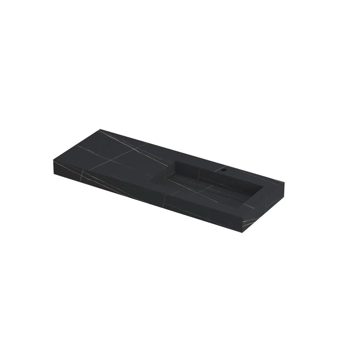 Ink Pitch meubelwastafel rechts 120x45cm keramische slab - 1 kraangat - Lauren black - 0210552