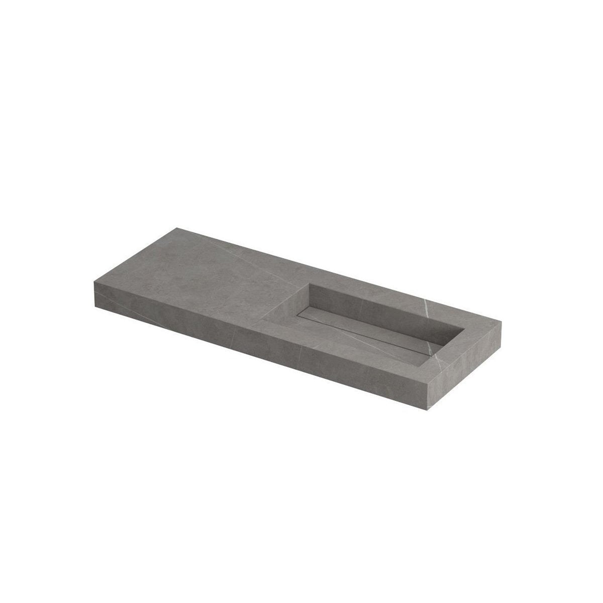 Ink Pitch meubelwastafel rechts 120x45cm keramische slab - zonder kraangaten - Armani grey - 0210541