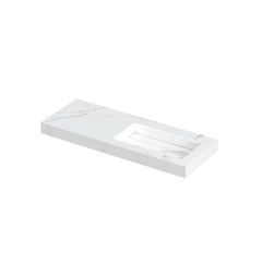 Ink Pitch meubelwastafel rechts 120x45cm keramische slab - zonder kraangaten - Statuario - 0210543