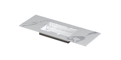 Ink Post Wastafel keramische slab envelop bak midden zonder kraangat - Statuario glans - 120x45x1cm - 0210063