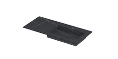 Ink Post Wastafel keramische slab envelop bak rechts met 1 kraangat - Lauren black mat - 100x45x1cm - 0210192