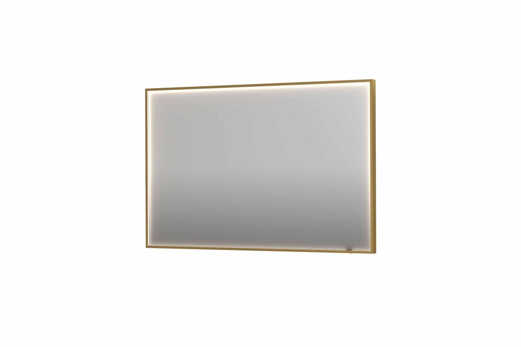Ink SP19 spiegel 120x80cm in stalen kader met rondom indirecte LED verlichting - Geborsteld mat goud - 8409077