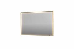 Ink SP19 spiegel 120x80cm in stalen kader met rondom indirecte LED verlichting - Geborsteld mat goud - 8409077