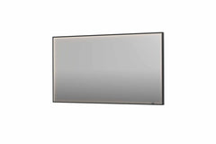 Ink SP19 spiegel 140x80cm in stalen kader met rondom indirecte LED verlichting - Geborsteld metaal zwart - 8409138