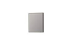Ink SP19 spiegel 70x80cm in stalen kader met rondom indirecte LED verlichting - Mat Zwart - 8409035