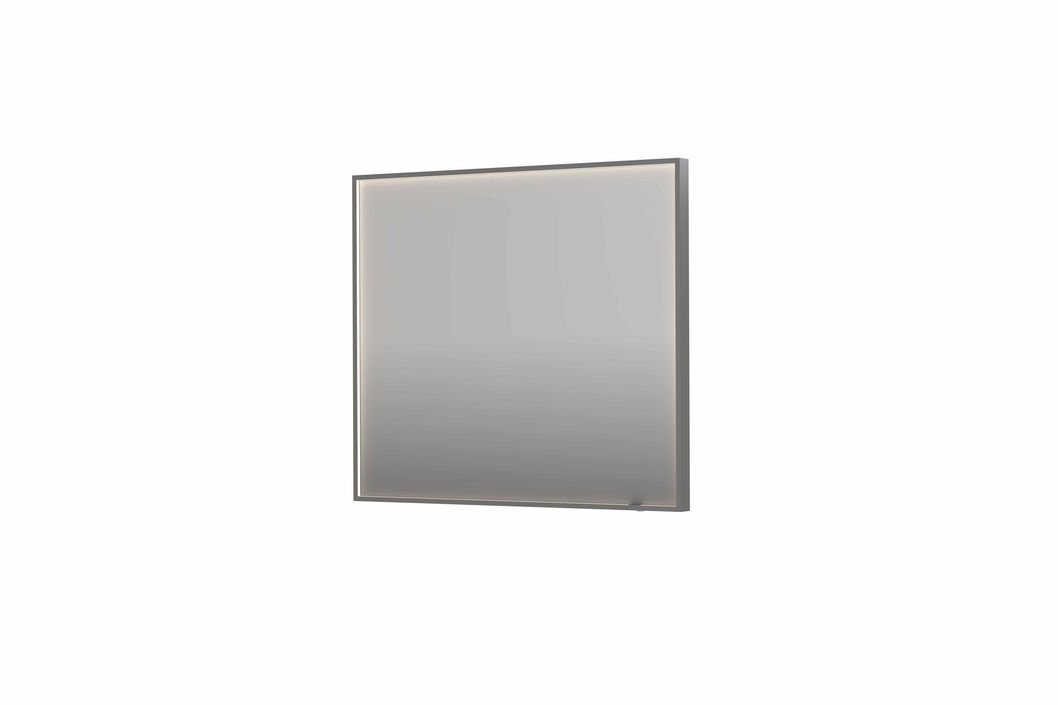 Ink SP19 spiegel 90x80cm in stalen kader met rondom indirecte LED verlichting - Geborsteld RVS - 8409058