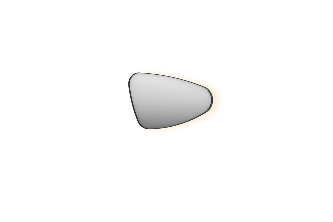 Ink SP23 spiegel 80 x 50 cm op frame met indirecte LED rondom rechter versie - Mat Zwart - 8409205