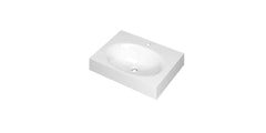 Ink Smooth Wastafel polystone centraal met 1 kraangat - Glans Wit - 60x45x9cm - 3407301