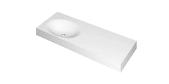 Ink Smooth Wastafel polystone links zonder kraangat - Mat Wit - 120x45x9cm - 3407448