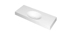 Ink Smooth Wastafel polystone midden met 1 kraangat - Mat Wit - 120x45x9cm - 3407446