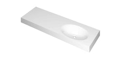 Ink Smooth Wastafel polystone rechts zonder kraangat - Glans Wit - 140x45x9cm - 3407368