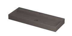 Ink United wastafel - porselein met 1 kraangat incl. porseleinen click plug en verborgen overloop systeem - Mat basento - 120x45 cm - 0206103
