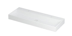 Ink United wastafel - porselein met 2 kraangaten incl. porseleinen click plug en verborgen overloop systeem - Mat Wit - 120x45 cm - 0206112