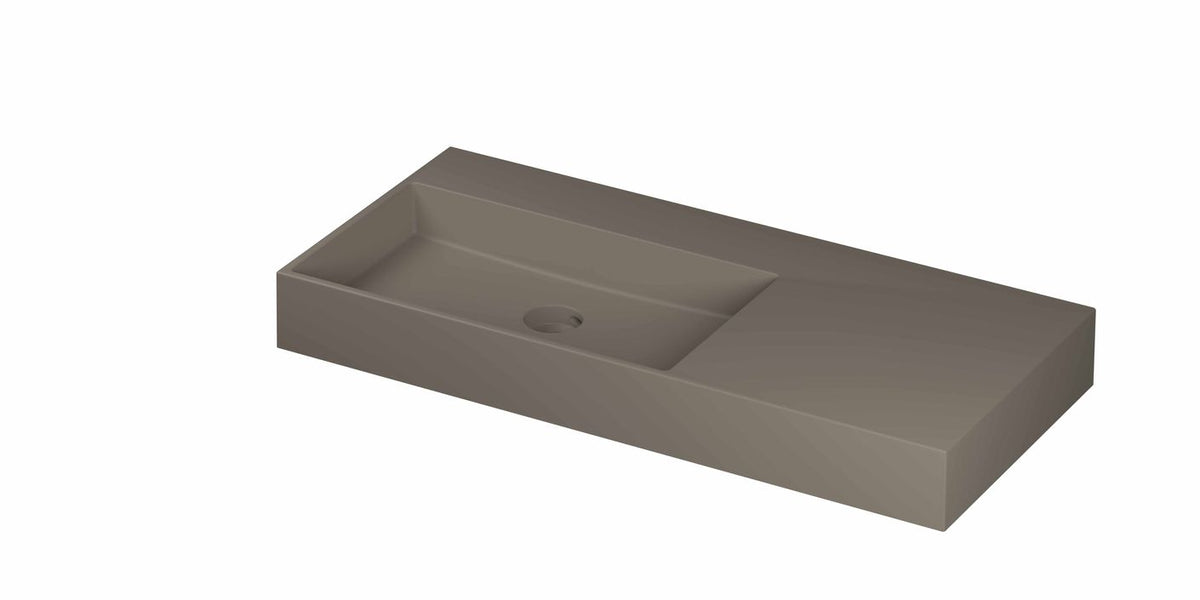 Ink United wastafel links porselein 100x45cm - zonder kraangat - Mat basento - 0206403
