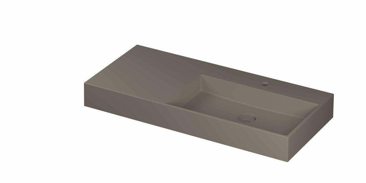 Ink United wastafel rechts porselein 100x45cm - 1 kraangat - Mat basento - 0206433