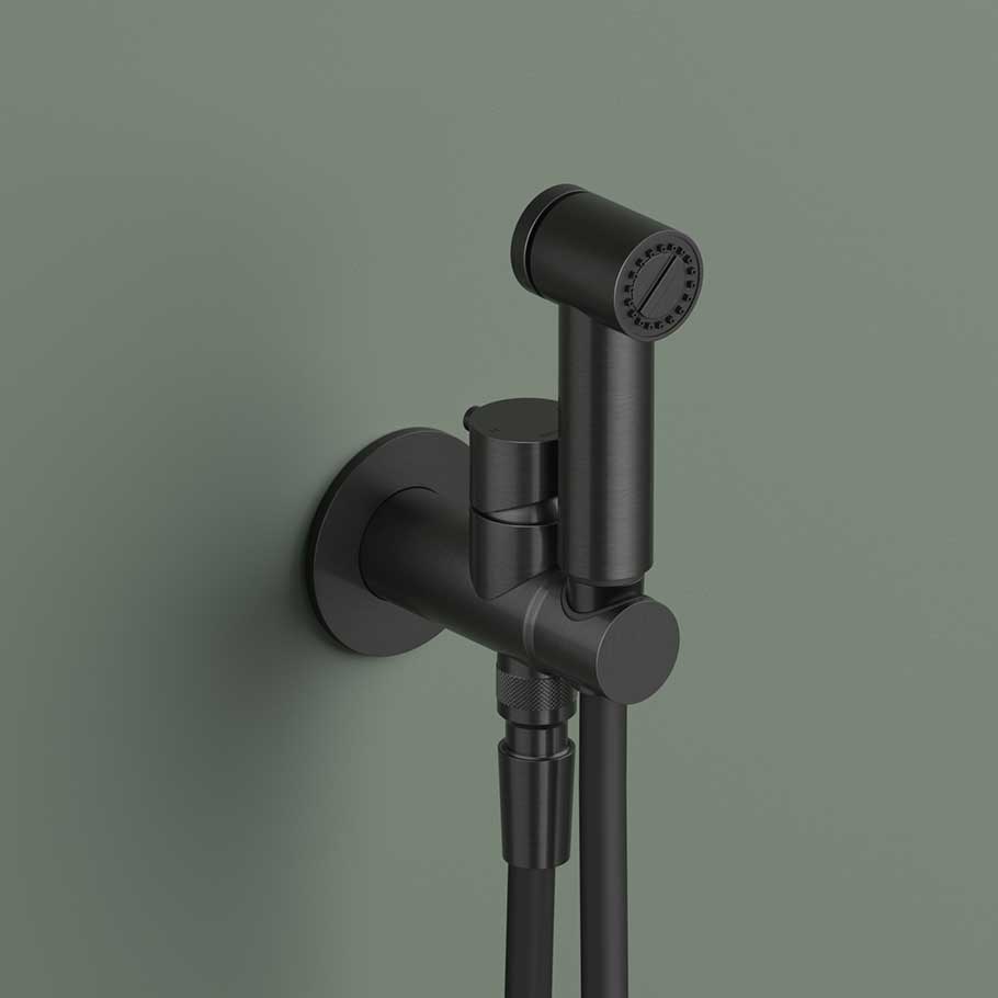 Hotbath Cobber KHDS3EXT afbouwdeel voor knijphanddoucheset - Geborsteld Zwart PVD