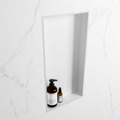 MONDIAZ EASY Nis 59,5x29,5cm in solid surface kleur Clay | Talc. 1 vak  geschikt voor in- of opbouw