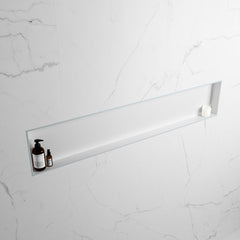MONDIAZ EASY Nis 149,5x29,5cm in solid surface kleur Clay | Talc. 1 vak  geschikt voor in- of opbouw