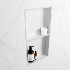 MONDIAZ EASY Nis 59,5x29,5cm in solid surface kleur Clay | Talc. 2 vakken geschikt voor in- of opbouw